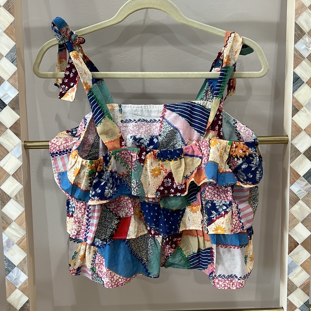 Sezane Multicolor Ruffle Top - Picture 5 of 8